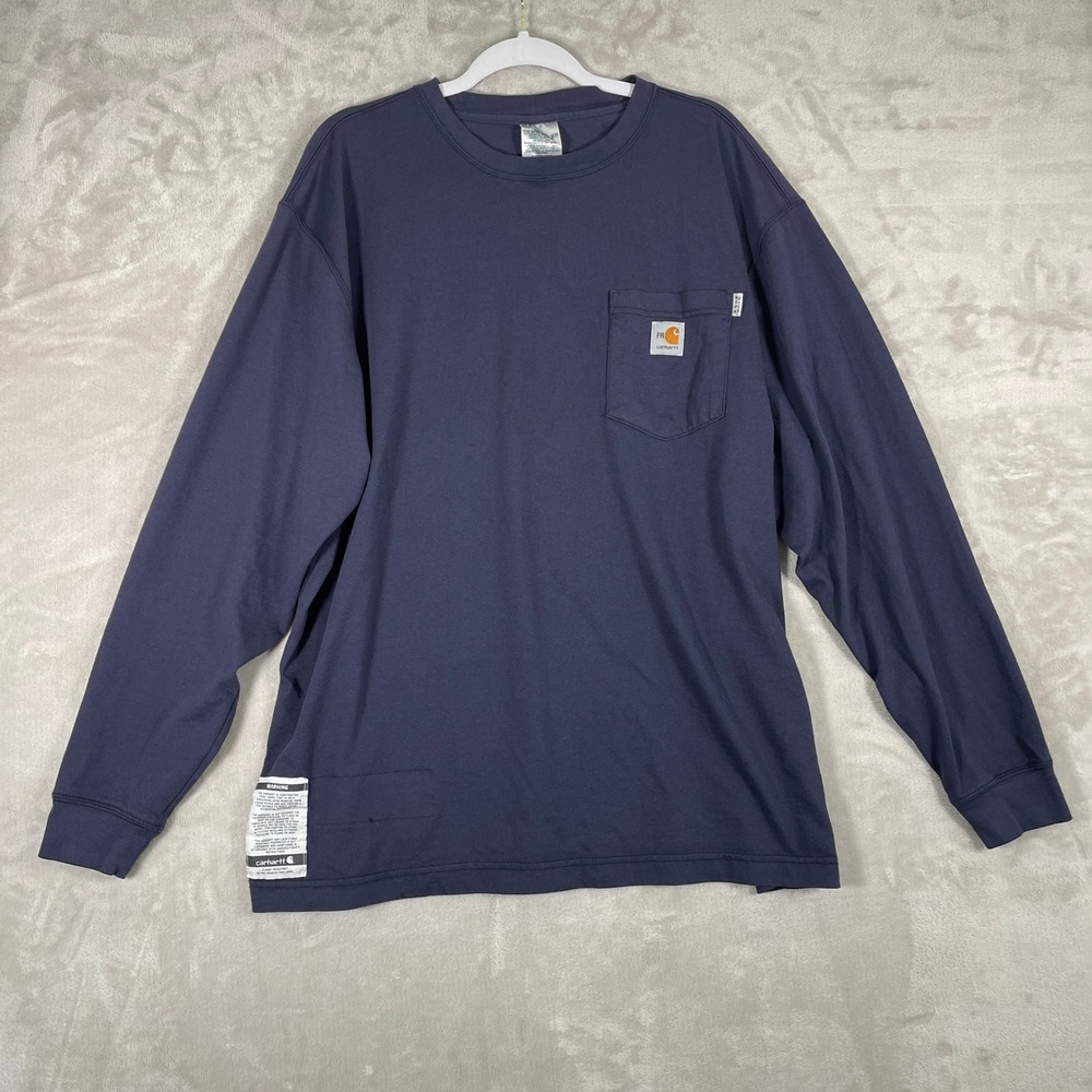 Carhartt FR Men's Shirt Long Sleeve Flame Resistant Workwear Utility XL Blue